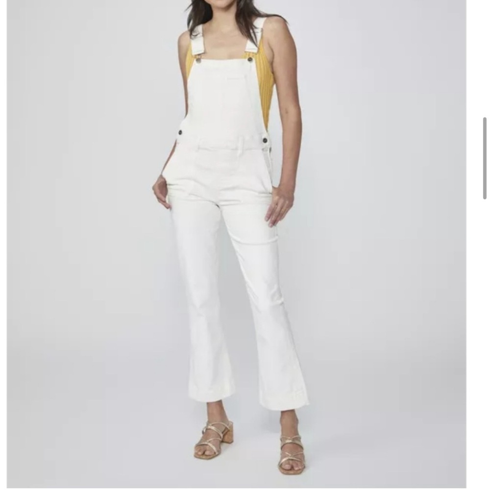 Paige white denim overalls